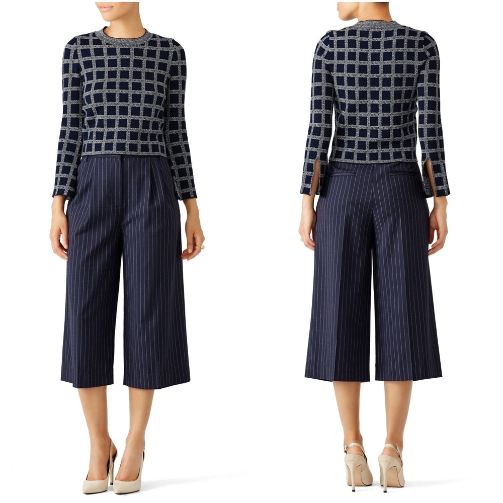 Derek Lam 10 Crosby Plaid Cropped Sweater Small